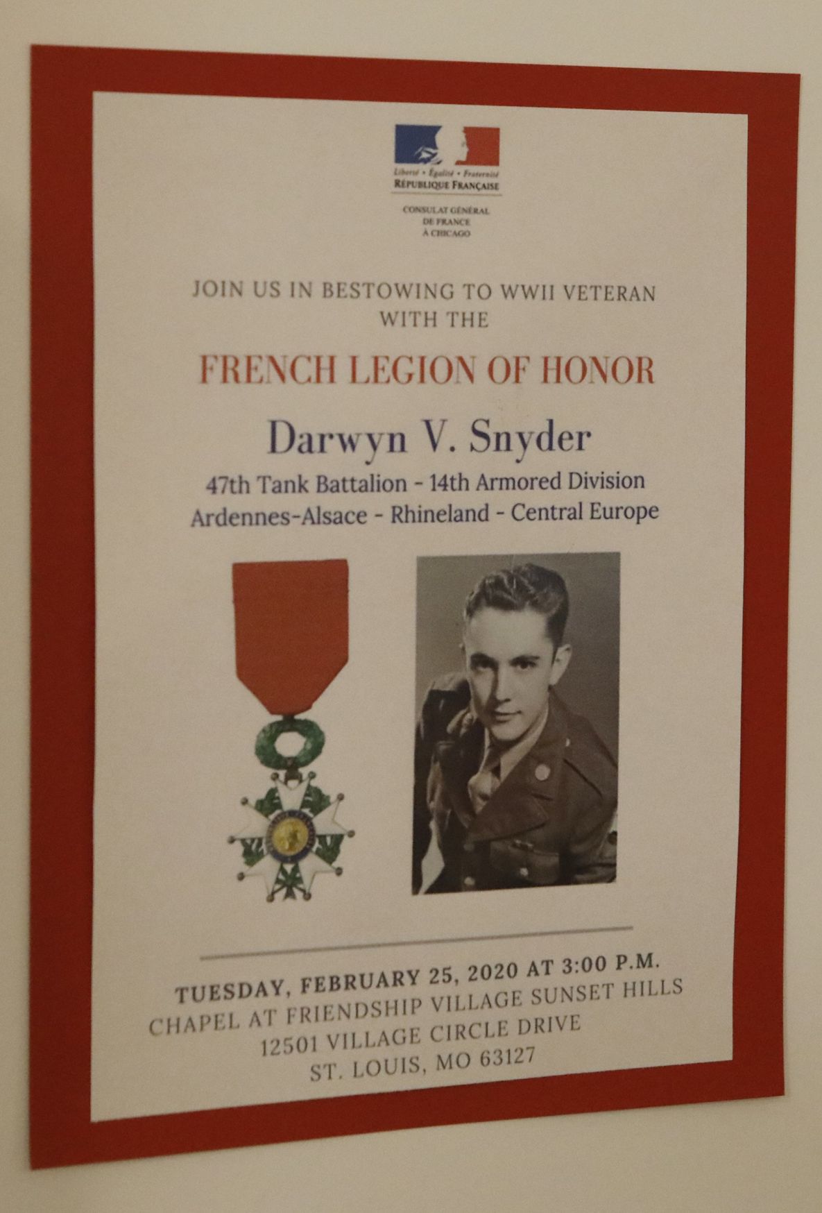 Tony Snyder receives the French Legion of Honor